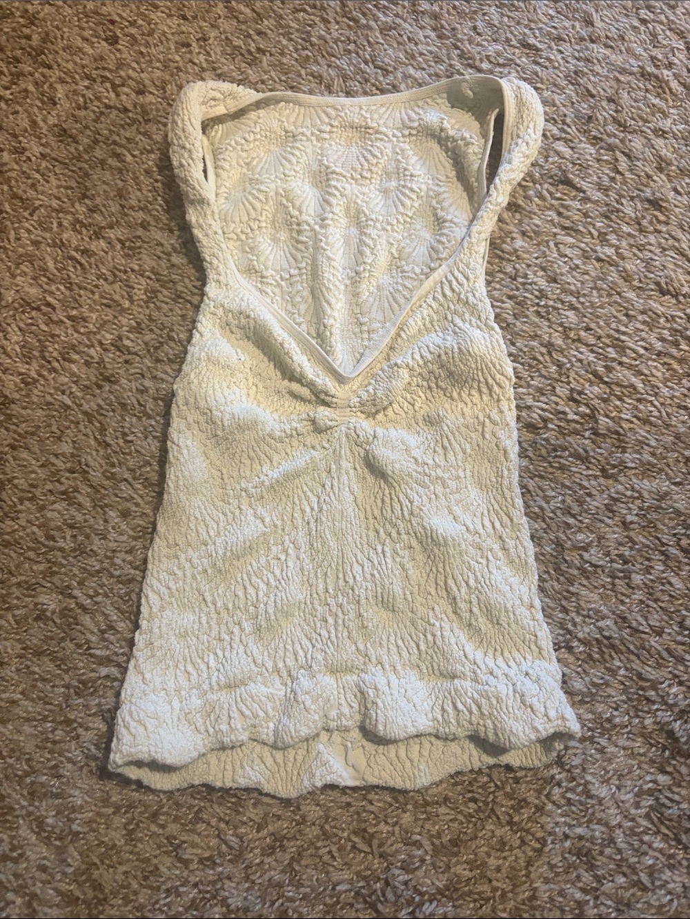 Free People Strapless Cream Textured Cami